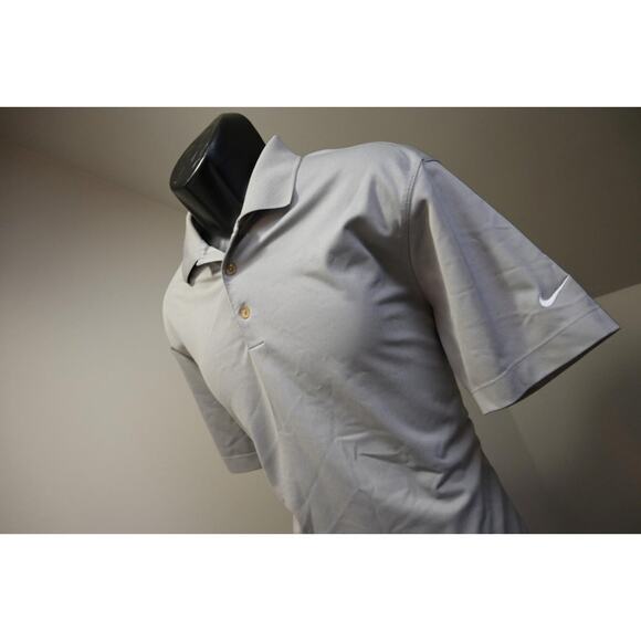 Nike Golf Polo Dri Fit Performance Gray Athletic Stretch Mens Size Medium - Picture 1 of 11
